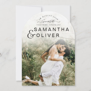 Minimalist Boho Photo Save the Date Invitation