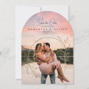 Minimalist Boho Photo Save the Date Invitation
