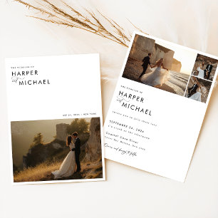 Minimalist Boho Photo Wedding Invitation