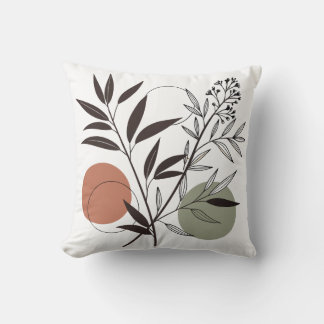 Minimalist Boho Plant Illustration Cushion