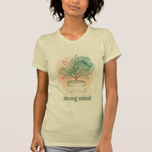 Minimalist Boho Plant Watercolor Graphic - Soft He T-Shirt