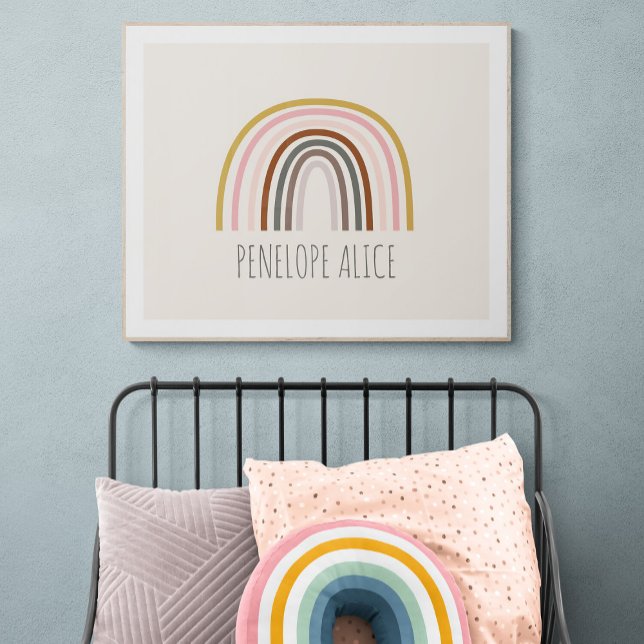 Minimalist Boho Rainbow Drawing Personalized Poster (Creator Uploaded)