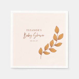 Minimalist Boho Retro Vine Baby Shower Custom Napkin