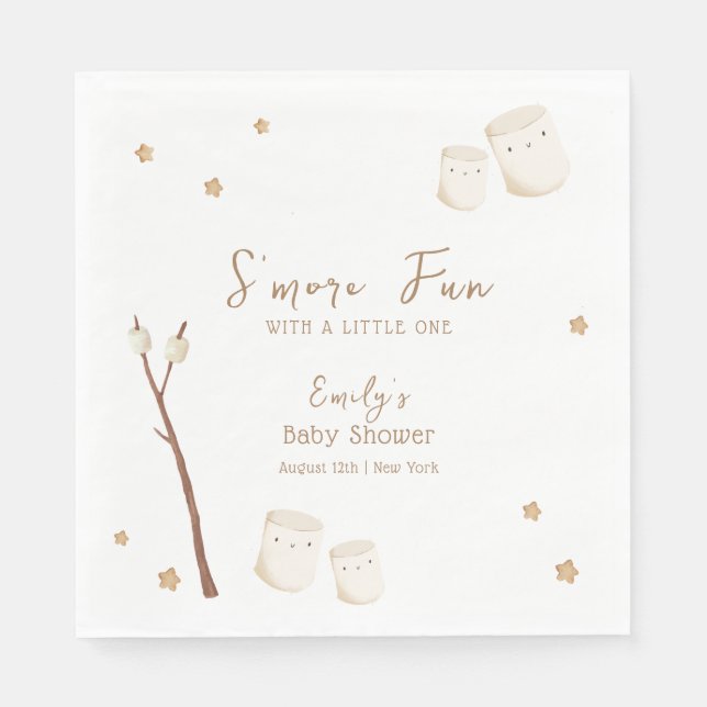 Minimalist Boho S'more Fun Stars Baby Shower  Napkin (Front)