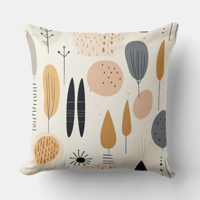 Minimalist Boho-style Throw pillow (Front)