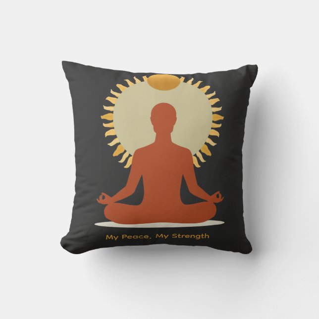 Minimalist Boho Sun Mandala Father's Day Cushion (Front)