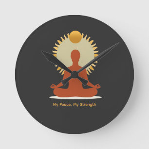Minimalist Boho Sun Mandala Father's Day Round Clock