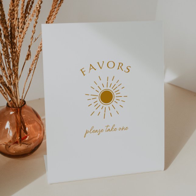 Minimalist Boho Sunshine Baby Shower Favours Pedestal Sign (Creator Uploaded)