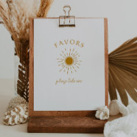 Minimalist Boho Sunshine Baby Shower Favours Sign