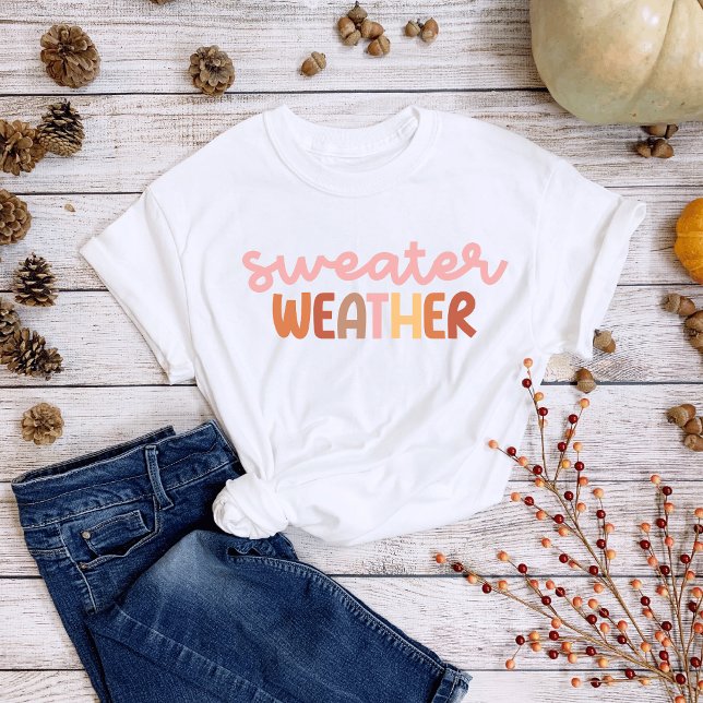 Minimalist Boho Sweater Weather T-shirt (Boho Chic Sweater Weather Tee)