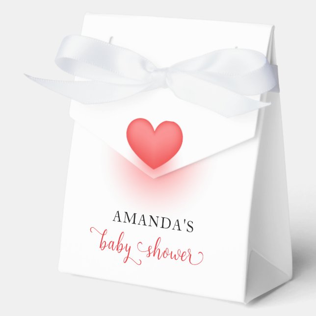 Minimalist Boho Sweetheart Valentine Baby Shower  Favour Box (Front)
