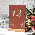 Minimalist Boho Terracotta Burnt Orange Wedding Table Number<br><div class="desc">Minimalist Boho Terracotta Burnt Orange Wedding Table Number.</div>