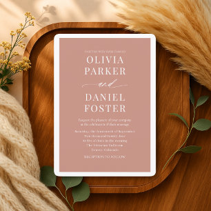 Minimalist Boho Terracotta Elegant Wedding Invitation