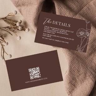 Minimalist Boho Terracotta Wedding Details Enclosure Card