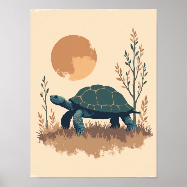 Minimalist Boho Turtle Wall Art (Front)