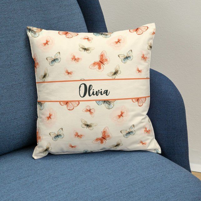 Minimalist Boho Watercolor Butterflies Cushion (Creator Uploaded)