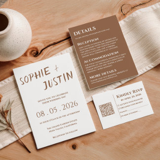 Minimalist Boho Wedding Details Enclosure Card
