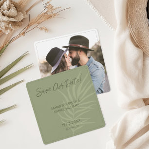 Minimalist Boho Wedding Photo Save The Date