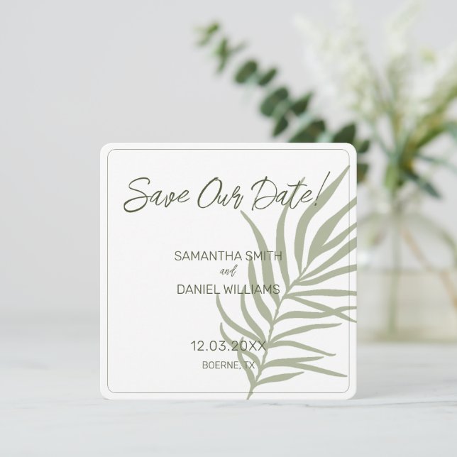 Minimalist Boho Wedding Photo Save The Date (Standing Front)
