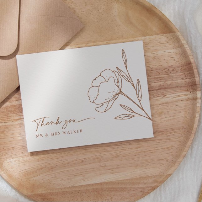 Minimalist Boho Wedding Thank You Card Flat HADLEY (Creator Uploaded)