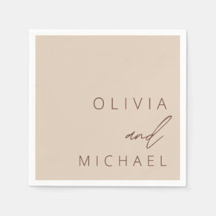 Minimalist Boho Wedding Typography Elegant Napkin