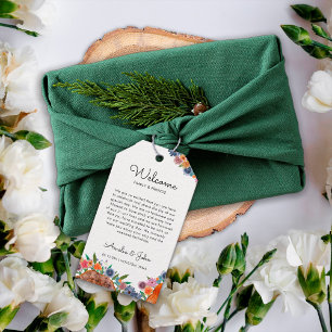 Minimalist Boho Wedding Welcome Gift Bag Basket Gift Tags