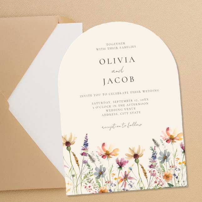 Minimalist Boho Wildflower Floral Wedding Acrylic Invitations (Creator Uploaded)