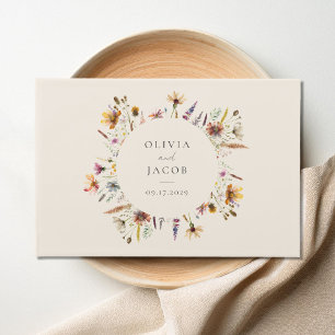 Minimalist Boho Wildflower Floral Wedding Guest Book