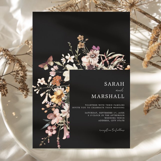 Minimalist Boho Wildflower Floral Wedding Invitation (Creator Uploaded)