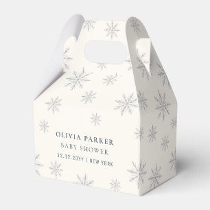 Minimalist Boho Winter Snowflake Baby Shower Favour Box