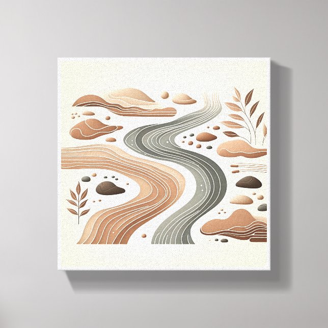 Minimalist Boho Zen Landscape - Abstract River, St Canvas Print (Front)