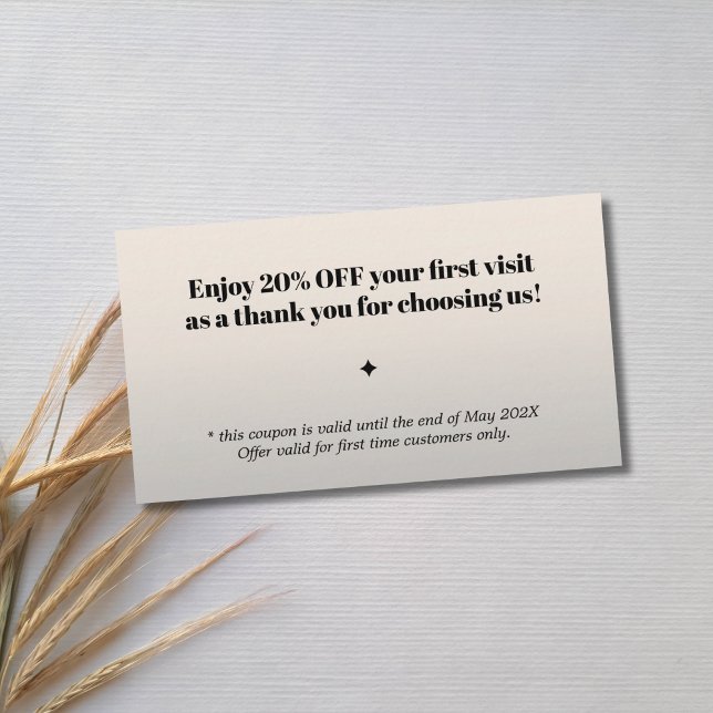 Minimalist Bold Black Faux Silver Salon Coupon (Creator Uploaded)