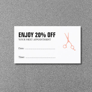 Minimalist Bold BlackWhite Hair Appointment Coupon