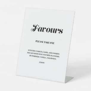 Minimalist Bold Calligraphy Favours White Wedding Pedestal Sign