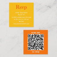 Minimalist Bold Colours Yellow Orange Wedding RSVP