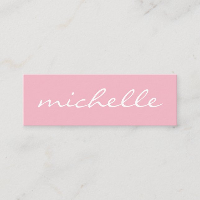 Minimalist Bold Cursive Text Mini Business Card (Front)