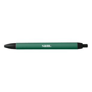 Minimalist bold custom text green black ink pen