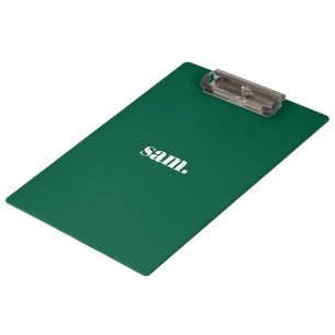 Minimalist bold custom text green clipboard