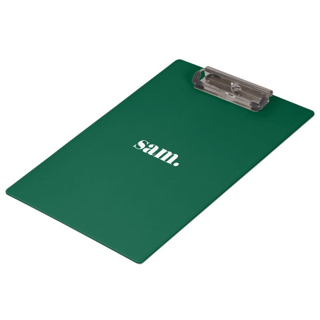 Minimalist bold custom text green clipboard (Angled)