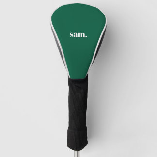 Minimalist bold custom text green golf head cover