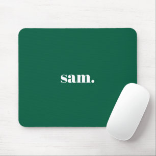 Minimalist bold custom text green mouse pad