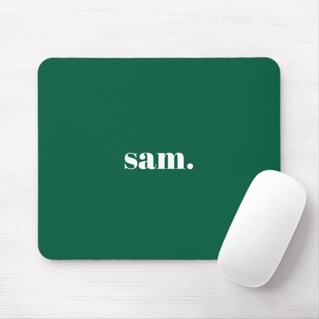 Minimalist bold custom text green mouse pad (With Mouse)
