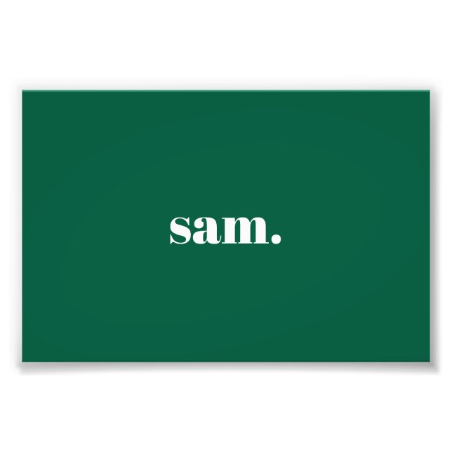 Minimalist bold custom text green photo print (Front)