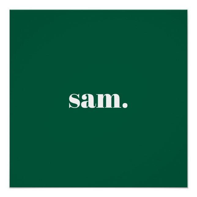 Minimalist bold custom text green poster (Front)