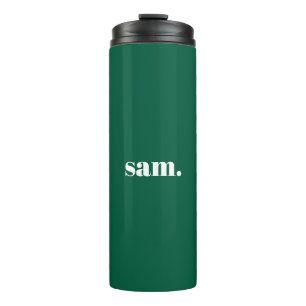 Minimalist bold custom text green thermal tumbler