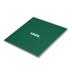 Minimalist bold custom text green tile