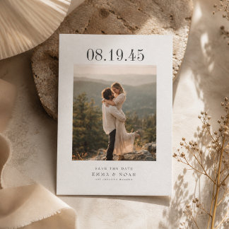 Minimalist Bold Date Photo Wedding Save the Date