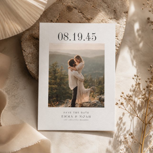 Minimalist Bold Date Photo Wedding Save the Date (Creator Uploaded)