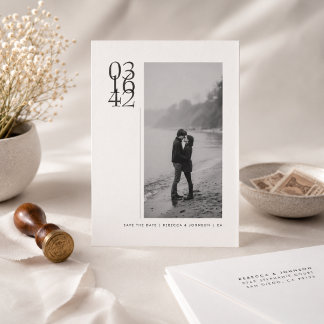 Minimalist Bold Date Photo Wedding Save the Date