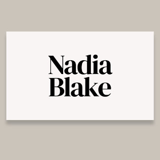 Minimalist Bold Editorial Style QR Code White Business Card